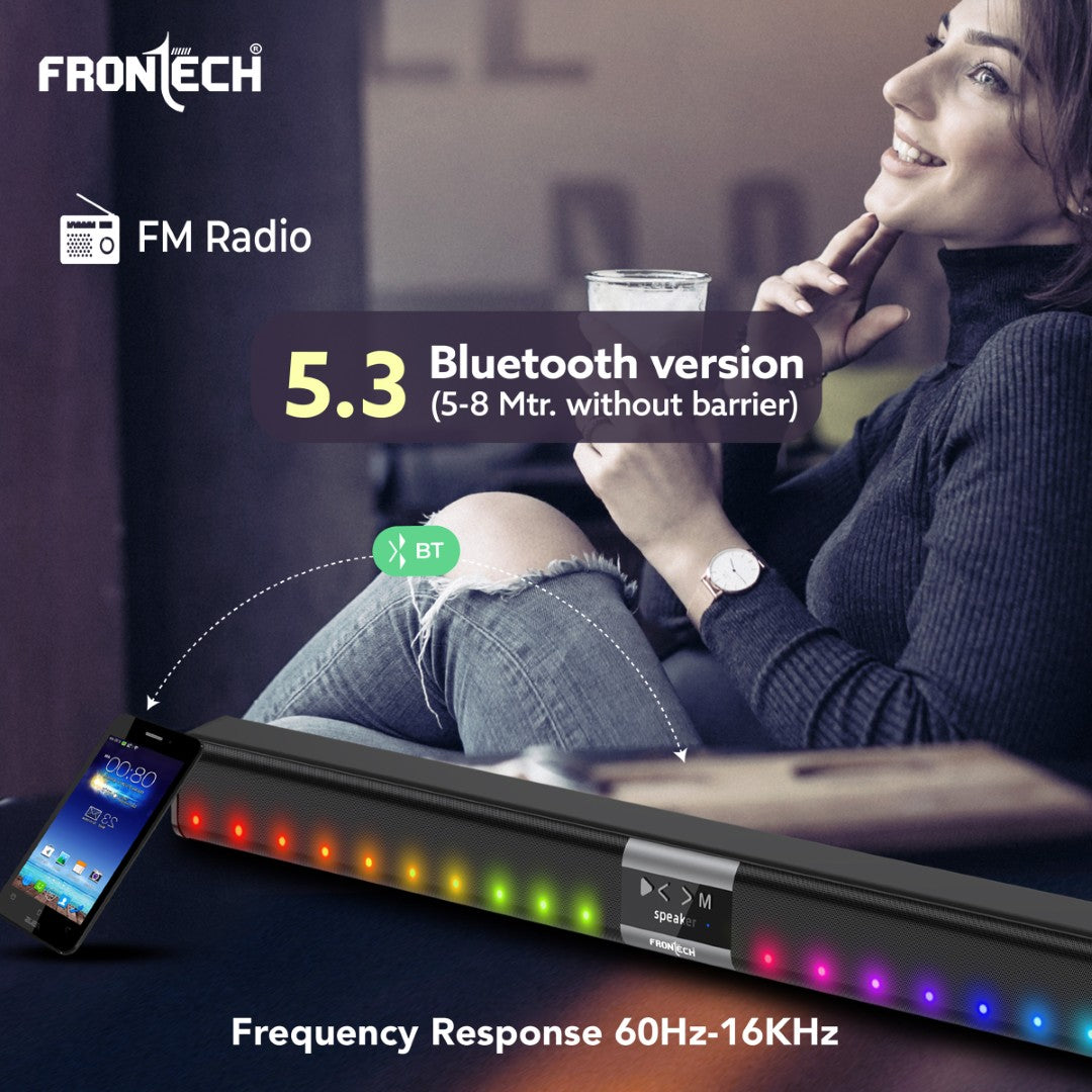 Frontech ECHOBAR Soundbar | 40W Dynamic Sound | Bluetooth 5.3 | Multi-Input Compact Design (SW-0192) Frontech ECHOBAR Soundbar | 40W Dynamic Sound | Bluetooth 5.3 | Multi-Input Compact Design (SW-0192)